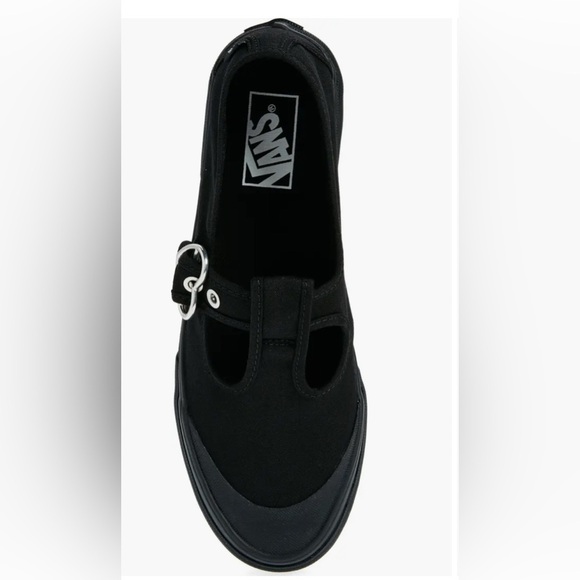 NEW VANS BLACK Style 93 Mary Jane Sneakers Silver Heart Buckle SZ 6.5 - Picture 8 of 11